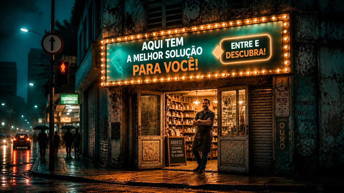 Dono de empresa de serviço pensando em aumentar o investimento em anúncio enquanto o WhatsApp acumula mensagens sem resposta